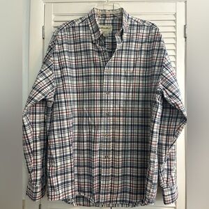 Vintage Eddie Bauer heavy cotton plaid button front shirt